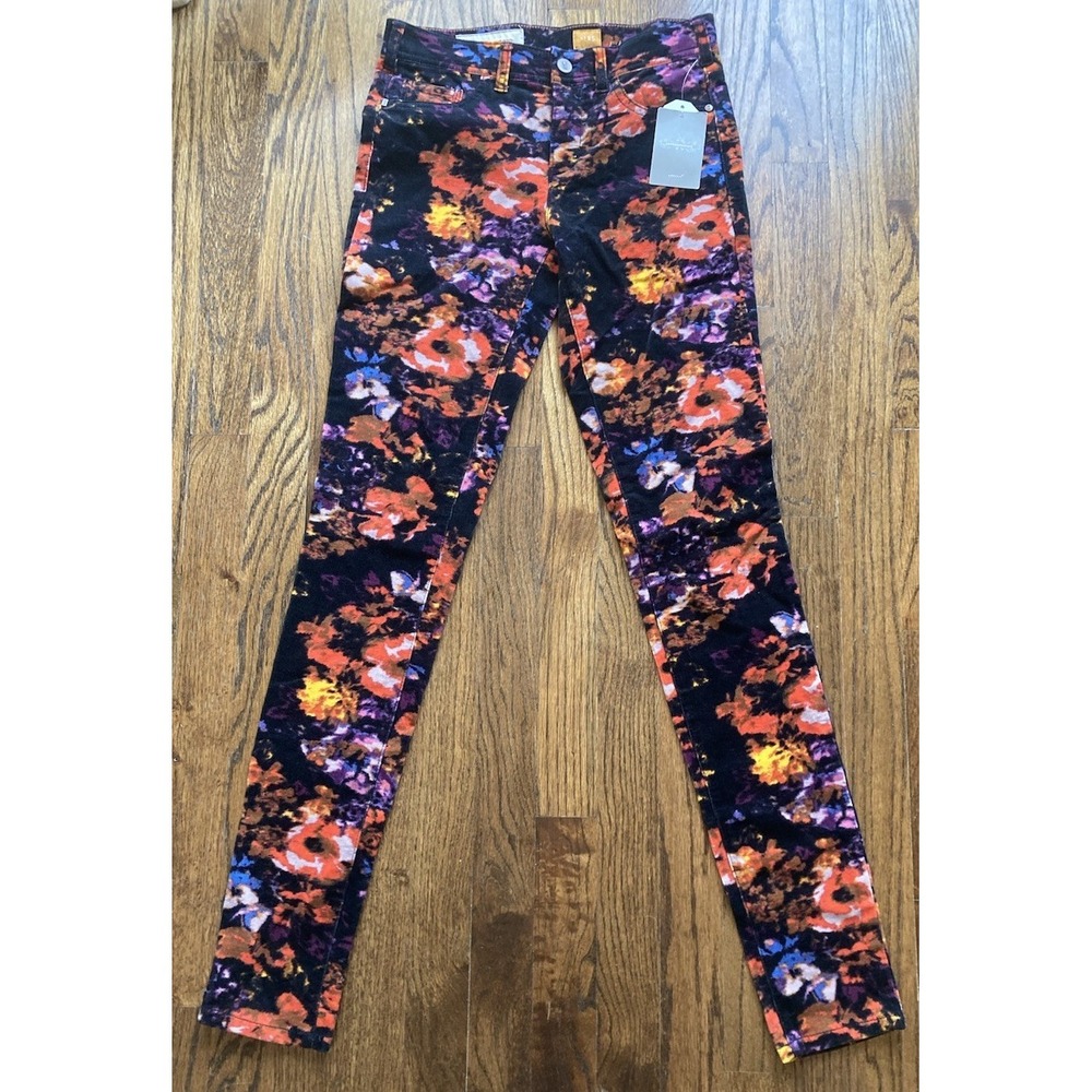 NWT Anthropologie Pilcro and the Letterpress Pants Size 25 Serif Corduroy Floral